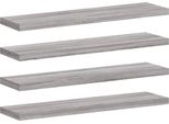 Mensole A Muro 4 Pz. Grigio Sonoma 40X10X1,5 Cm Materiale A Base Di Legno