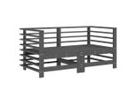 Divani Da Giardino Angolari 2 Pz. Legno Di Pino Massiccio Grigio