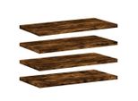 Mensole A Muro 4 Pz. Rovere Affumicato 40X20X1,5 Cm Materiale A Base Di Legno