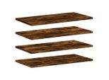 Mensole A Muro 4 Pz. Rovere Fumé 60X20X1,5 Cm Materiale A Base Di Legno