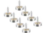 Set Di 8 Viti Per Specchi Con Tappi | Viti Decorative Da 16 Mm Con Tappo Di Copertura | Chiodi Per Specchi In Rame - Tappi Per Specchi In Argento | Viti Decorative Per Bagno | Viti Di Fissaggio Per Specchi