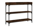 Tavolo Consolle Con Ripiani In Rovere Fumé 100X30X80 Cm