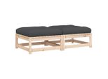Sgabello Da Giardino Con Cuscino 2 Pz. Legno Di Pino Massiccio