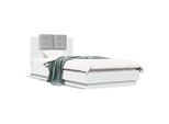 Vidaxl Struttura Letto Con Testiera Bianca 90X200 Cm In Materiale Ligneo