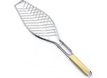 36 X 15 Cm, Griglia Per Pesce Con Manico In Legno, Cesto Per Pesce Per Barbecue, Supporto Per Pesce Con Pinza, Pinze Per Grigliare Verdure E Gamberi, Pinze Per Pesce Pieghevoli, Accessori Per Barbecue, Griglia Per Pesce