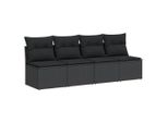 Vidaxl Divano Da Giardino Con Cuscini A 4 Posti In Polirattan Nero