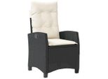 Vidaxl Poltrona Da Giardino Regolabile Con Cuscino In Poly Rattan Nero
