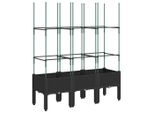 Vidaxl Fioriera Con Traliccio Nero 120X40X142,5 Cm Pp