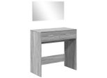 Comodino Con Specchio Grigio Sonoma 80X39X80 Cm