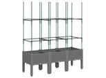 Vidaxl Fioriera Con Traliccio Grigio Chiaro 120X40X142,5 Cm Pp