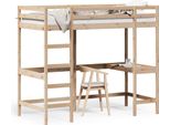 Vidaxl Letto A Soppalco Con Scrivania 90X190 Cm In Legno Di Pino Massiccio