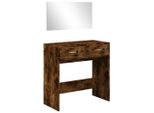 Comodino Con Specchio In Rovere Fumé 80X39X80 Cm