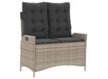 Syfax™ Panca Reclinabile Giardino Con Cuscini Grigio Chiaro Polyrattan