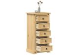 Comodino 53X39X103 Cm In Legno Di Pino Massiccio