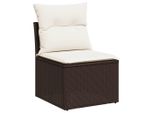 Vidaxl Poltrona Da Giardino Senza Braccioli Con Cuscino In Poly Rattan Marrone