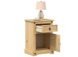 Comodino 45X35X64 Cm In Legno Di Pino Massiccio
