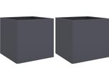 Vidaxl Fioriera 2 Pz. Antracite 42X40X39 Cm Acciaio
