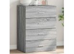 Vidaxl Credenza Grigio Sonoma 60X39X80 Cm Materiale A Base Di Legno