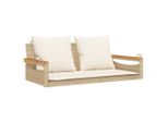 Vidaxl Panca Sospesa Con Cuscini Beige 109X62X40 Cm Poly Rattan