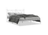 Vidaxl Struttura Letto Con Testiera In Metallo Bianco 140X200 Cm