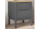 Vidaxl Comodino Grigio 45X39X57 Cm In Legno Di Pino Massiccio