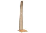 Vidaxl Doccia Da Giardino Beige 55X60X224 Cm Poli Rattan E Legno Di Acacia