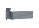 Vidaxl Contenitore Per Rifiuti Da 6 Tonnellate Grigio 414X79X117 Cm Acciaio