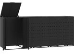 Vidaxl Contenitore Per Rifiuti Da 4 Tonnellate Nero 276X79X117 Cm Acciaio
