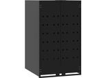Vidaxl Contenitore Per Rifiuti Per 1 Contenitore Nero 69X79X117 Cm Acciaio