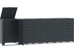 Vidaxl Cassonetto Per Rifiuti Da 5 Tonnellate Antracite 345X79X117 Cm In Acciaio