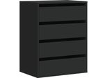 Vidaxl Cassettiera Nera 60X41X76 Cm Materiale A Base Di Legno