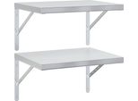 Vidaxl Mensole A Muro 2 Pz. 50X40 Cm Acciaio Inox Argento