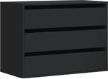 Vidaxl Cassettiera Nera 80X41X58 Cm Materiale A Base Di Legno