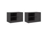 Mobili Tv 2 Pz. Nero 67X39X44 Cm Acciaio