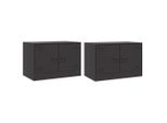 Mobili Tv 2 Pz. Nero 67X39X44 Cm Acciaio