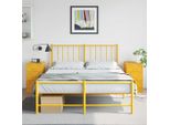 Vidaxl Comodini 2 Pezzi Giallo Senape 34,5X39X62 Cm Acciaio