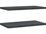 Vidaxl Mensole A Muro 2 Pezzi 75X40X3 Cm Nero Acciaio Inox