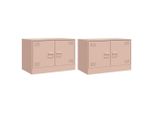 Mobili Tv 2 Pz. Rosa 67X39X44 Cm Acciaio