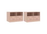 Mobili Tv 2 Pz. Rosa 67X39X44 Cm Acciaio