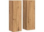 Vidaxl Supporto Per Piante 2 Pz. Rovere Artigianale 25X25X80 Cm Materiale A Base Di Legno