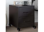 Vidaxl Comodino Nero 36X39X43,5 Cm Acciaio