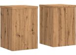 Vidaxl Supporto Per Piante 2 Pz. Rovere Artigianale 25X25X35 Cm Materiale A Base Di Legno