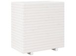 Vidaxl Fioriera Bianca 70X40X72,5 Cm In Legno Di Pino Massiccio