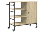 Carrello Da Cucina Rovere Sonoma 87,5X38,5X84,5 Cm Materiale A Base Di Legno