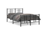 Vidaxl Struttura Letto Con Testiera E Pediera In Metallo Nero 120X200 Cm
