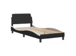 Vidaxl Struttura Letto "Dover"" Bianco E Nero 90X190 Cm In Pelle Finta"