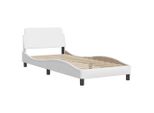 Vidaxl Struttura Letto "Dover"" Bianca 90X190 Cm In Pelle Finta"