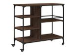 Carrello Da Cucina Aspetto Rovere Marrone 100X45X89,5 Cm Materiale A Base Di Legno