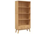Libreria Olden 4 Scomparti In Legno Di Pino Massiccio Marrone