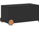 Vidaxl Cassapanca Da Giardino Con Rotelle Nero 190L Poly Rattan